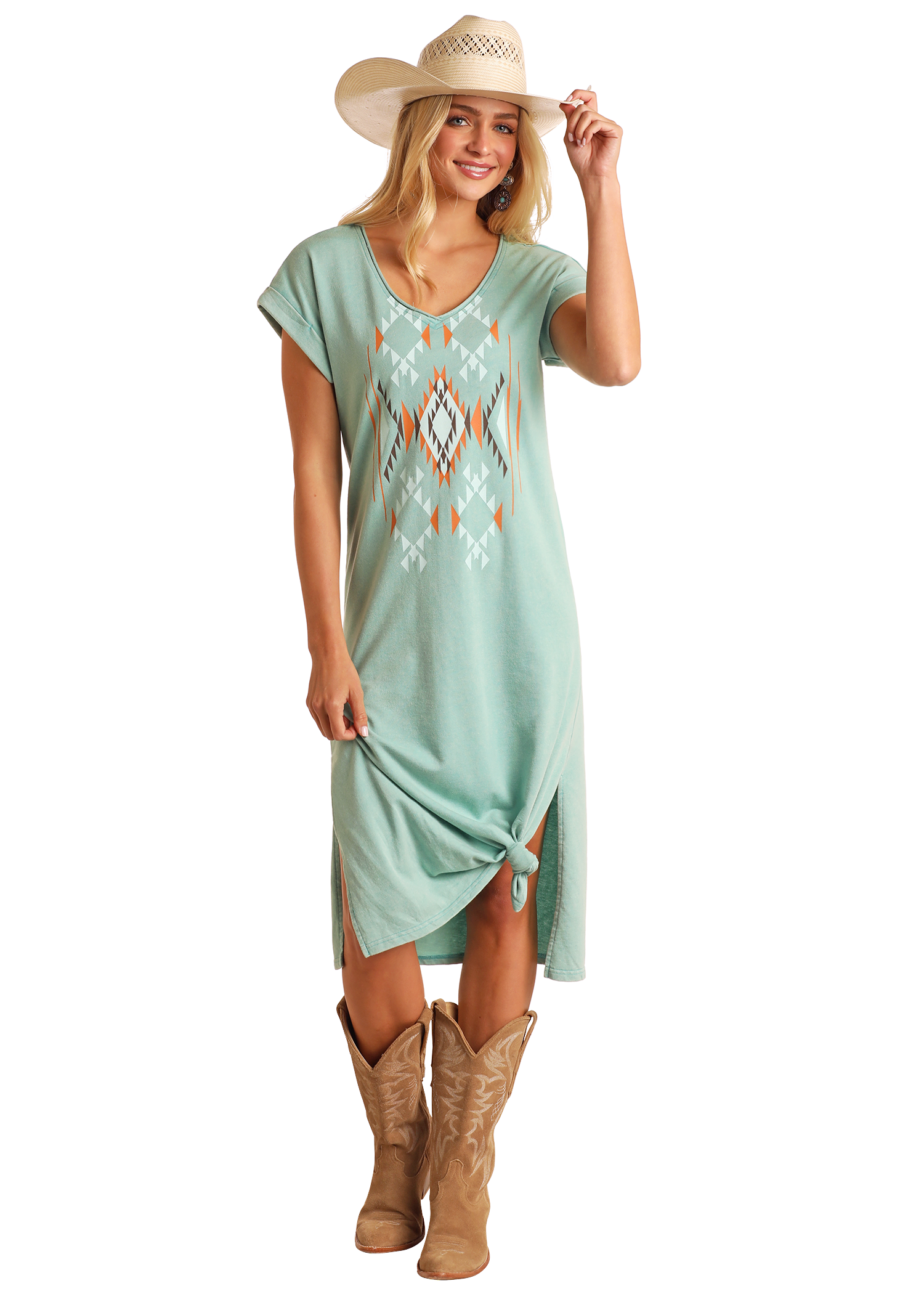 Women's Short Sleeve Aztec T-Shirt Dress XS Women's Short Sleeve Aztec T-Shirt Dress XS