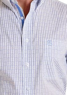 close up of men's pattern shirt