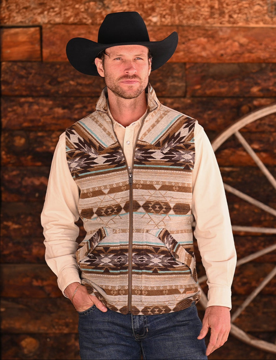 Men's Jacquard Aztec Printed Vest | Panhandle Slim