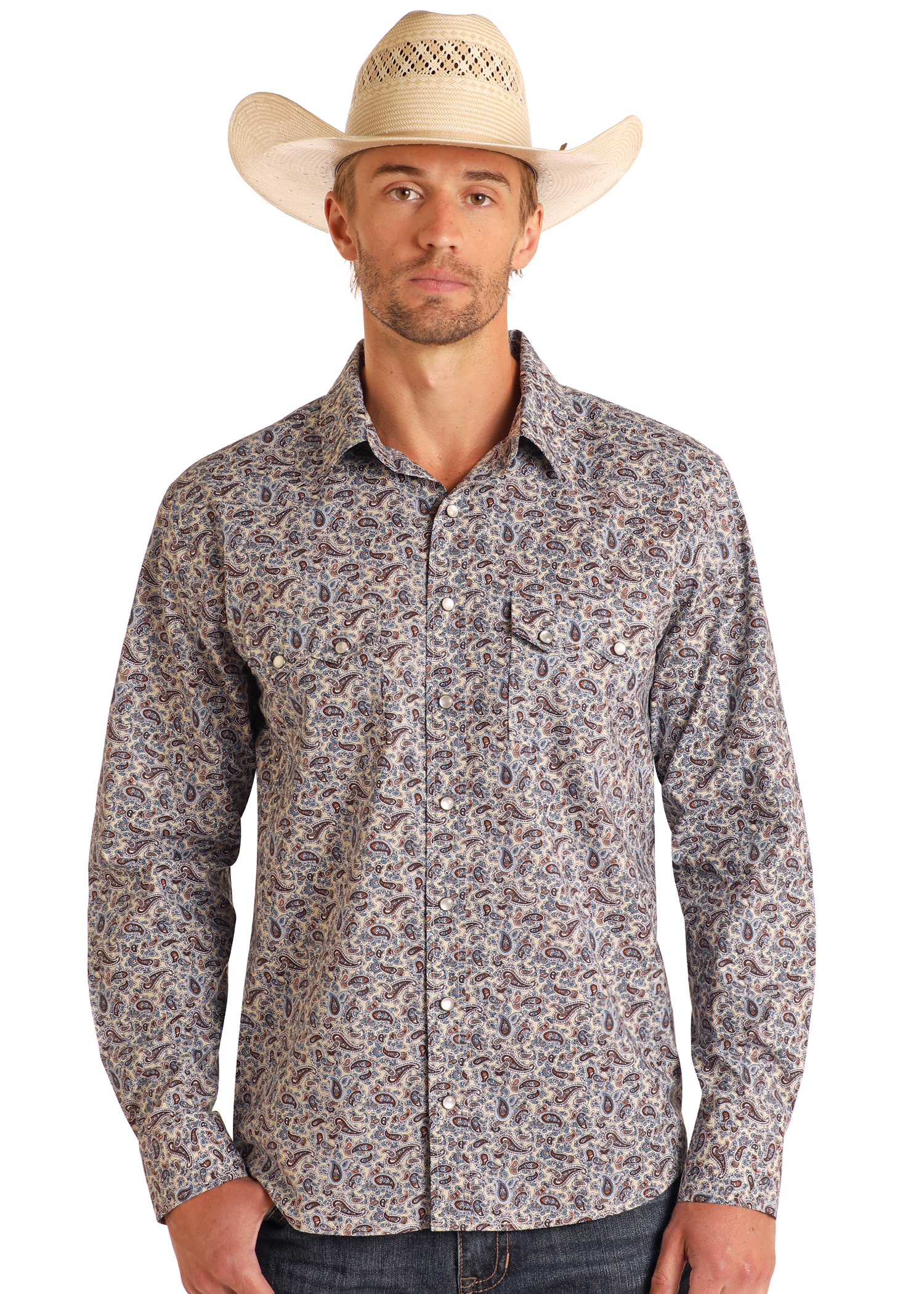 vintage mens dress shirts Rockmount 6723-RED Mens Vintage Fringe Embroidered Western Shirt Red J.C. Western Wear