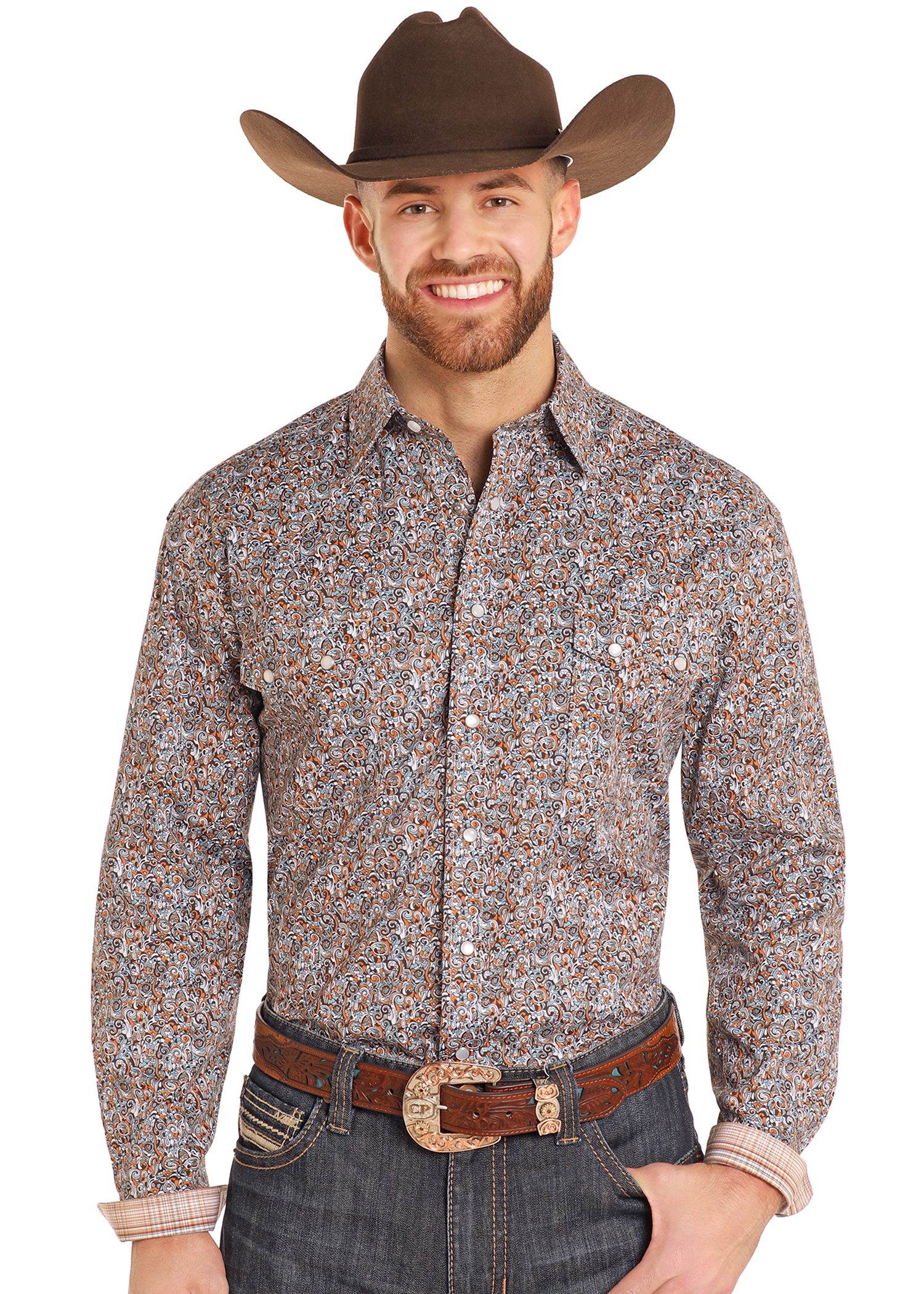 Men's Rough Stock Paisley Long Sleeve Snap Shirt | Panhandle Slim