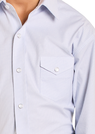 Child wearing a cowboy hat, light blue shirt, and jeans on a white background