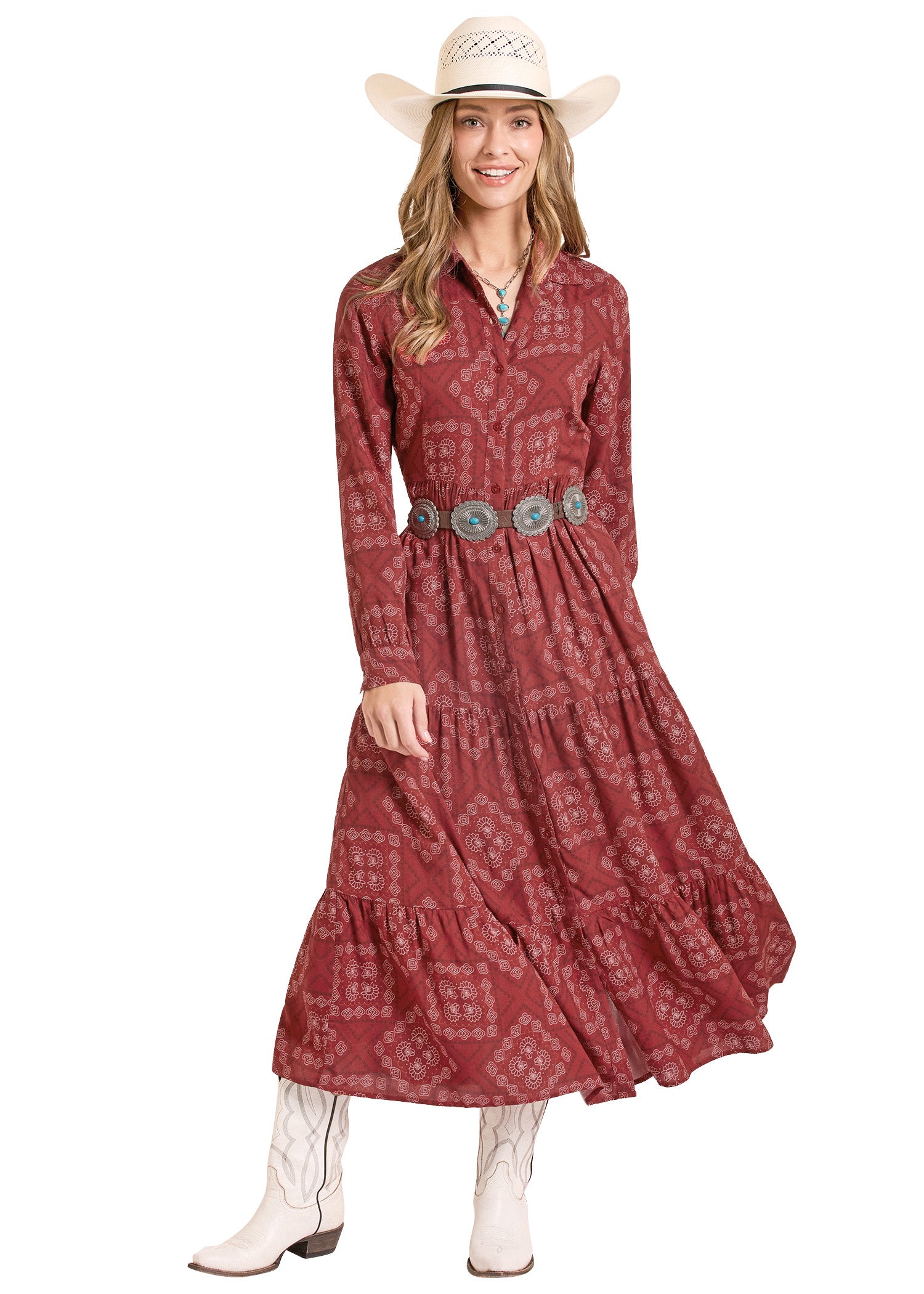 Women's Bandana Duster Maxi Dress XS