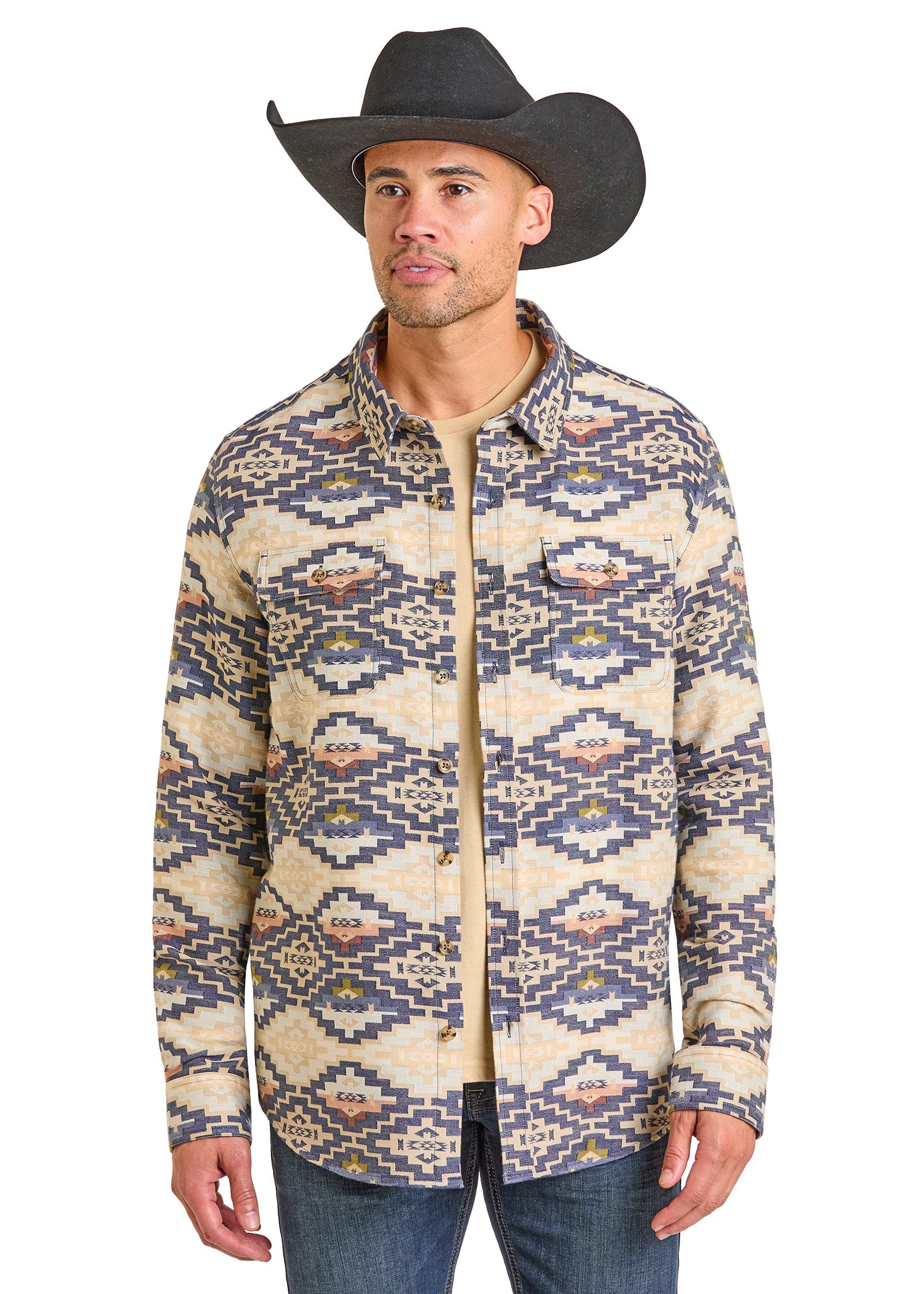 Men's Western Jacquard Shirt Jacket | Panhandle Slim
