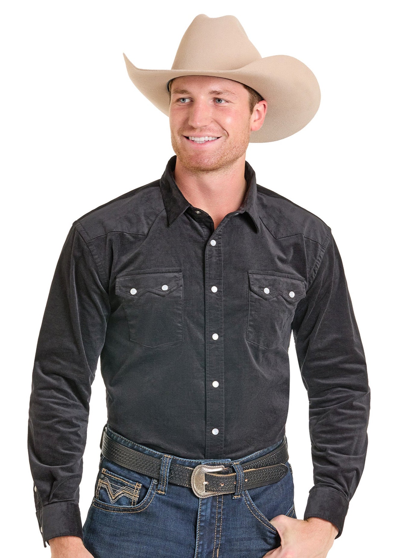 Men's Modern Vintage Corduroy Long Sleeve Snap Shirt | Panhandle Slim