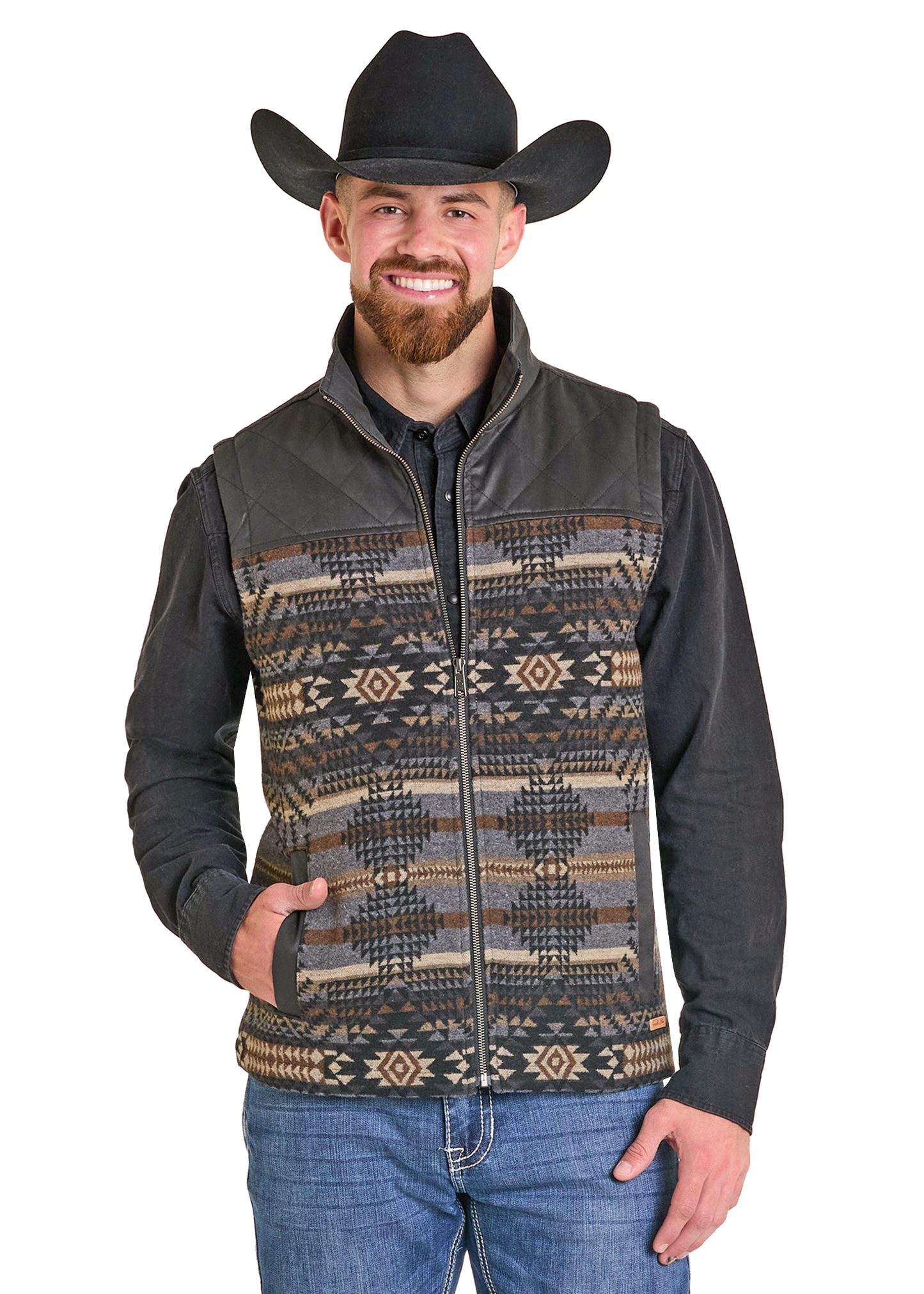 Men's Jacquard Aztec Printed Vest | Panhandle Slim
