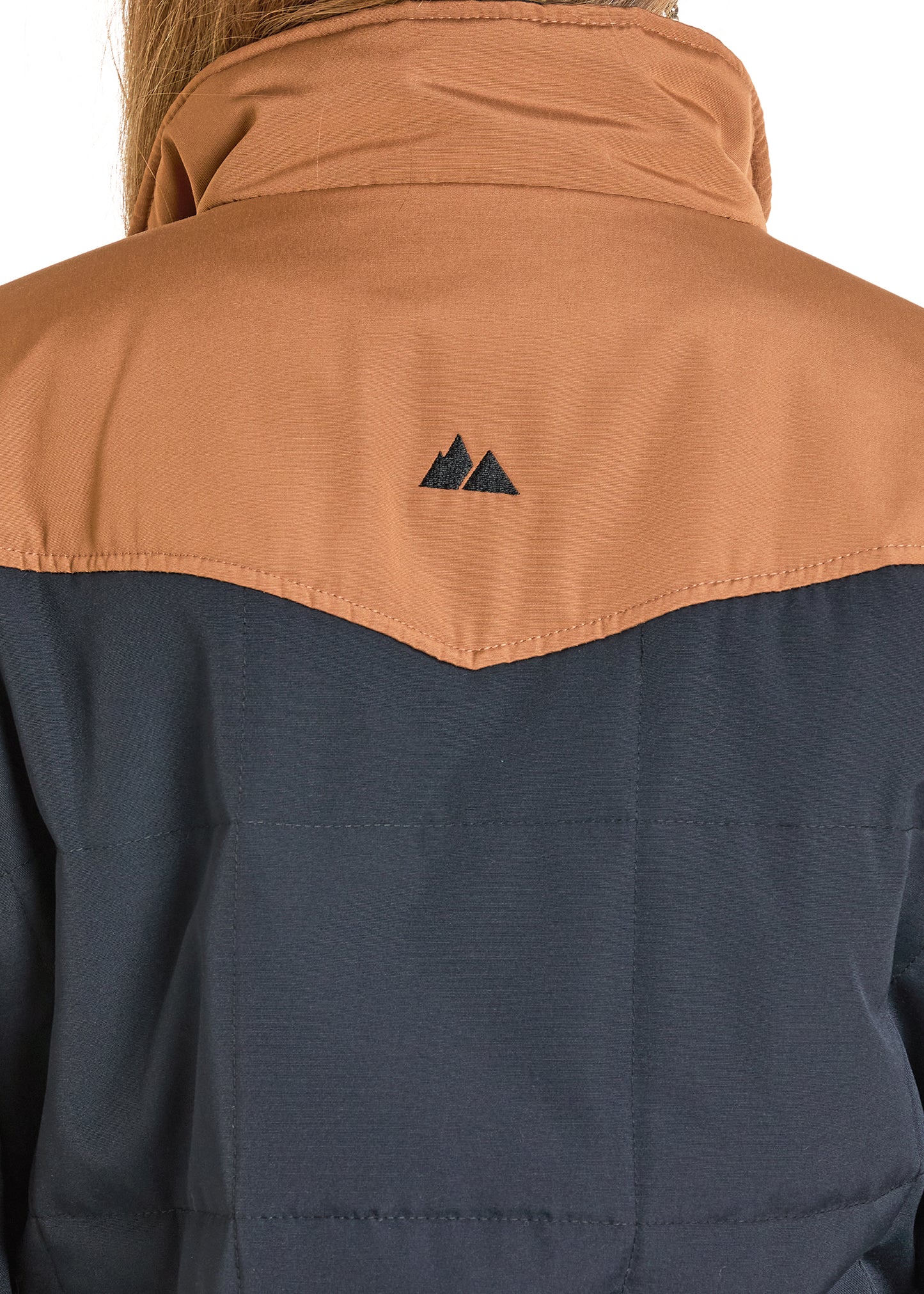 Two-tone jacket with a logo on the chest area