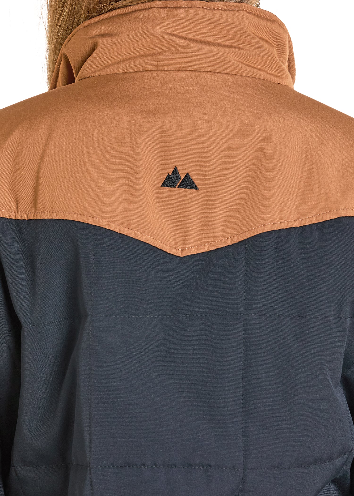 Two-tone jacket with a logo on the chest area
