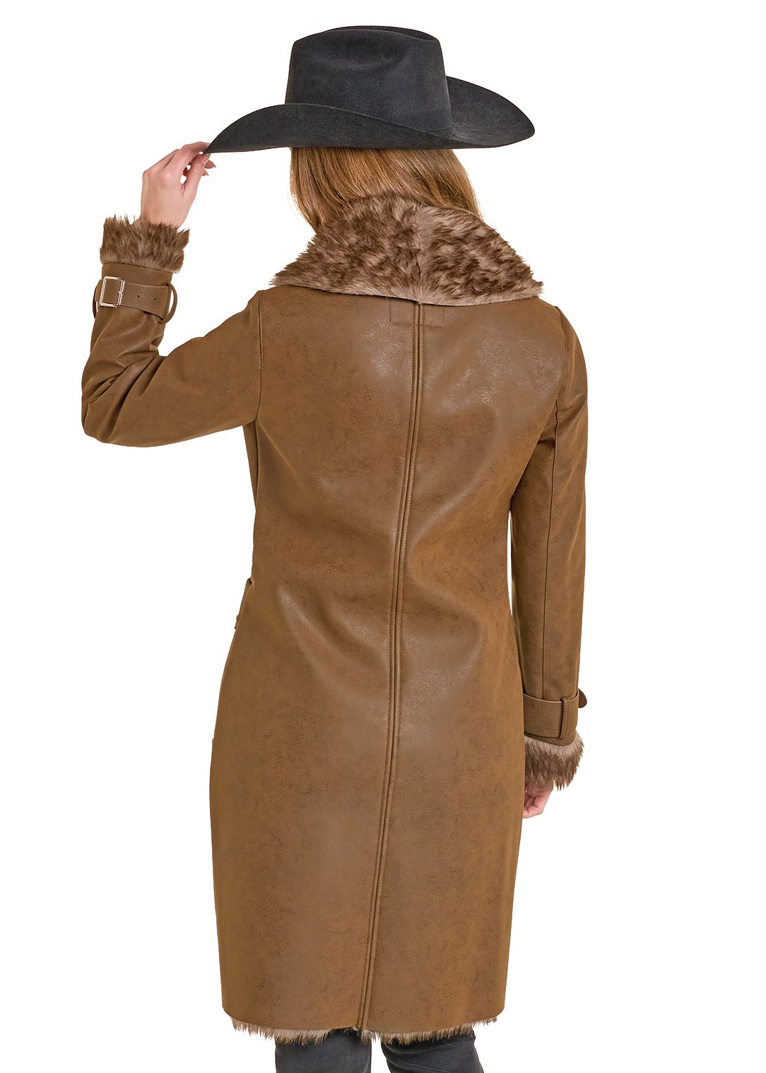 Women's Faux Suede Longline Coat | Panhandle Slim