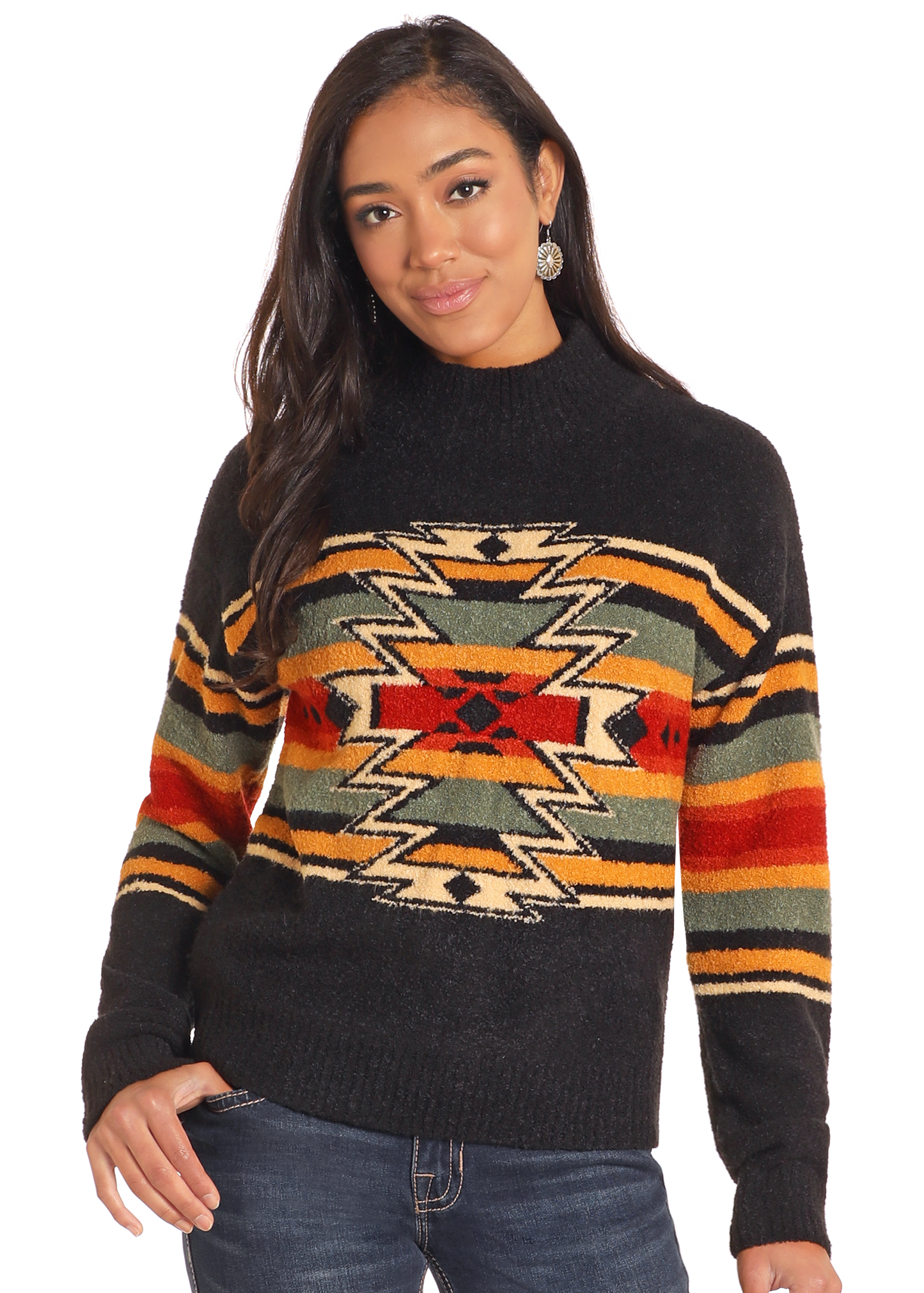 Women's Aztec Mock Neck Sweater | Panhandle Slim Women's Aztec Mock Neck Sweater | Panhandle Slim
