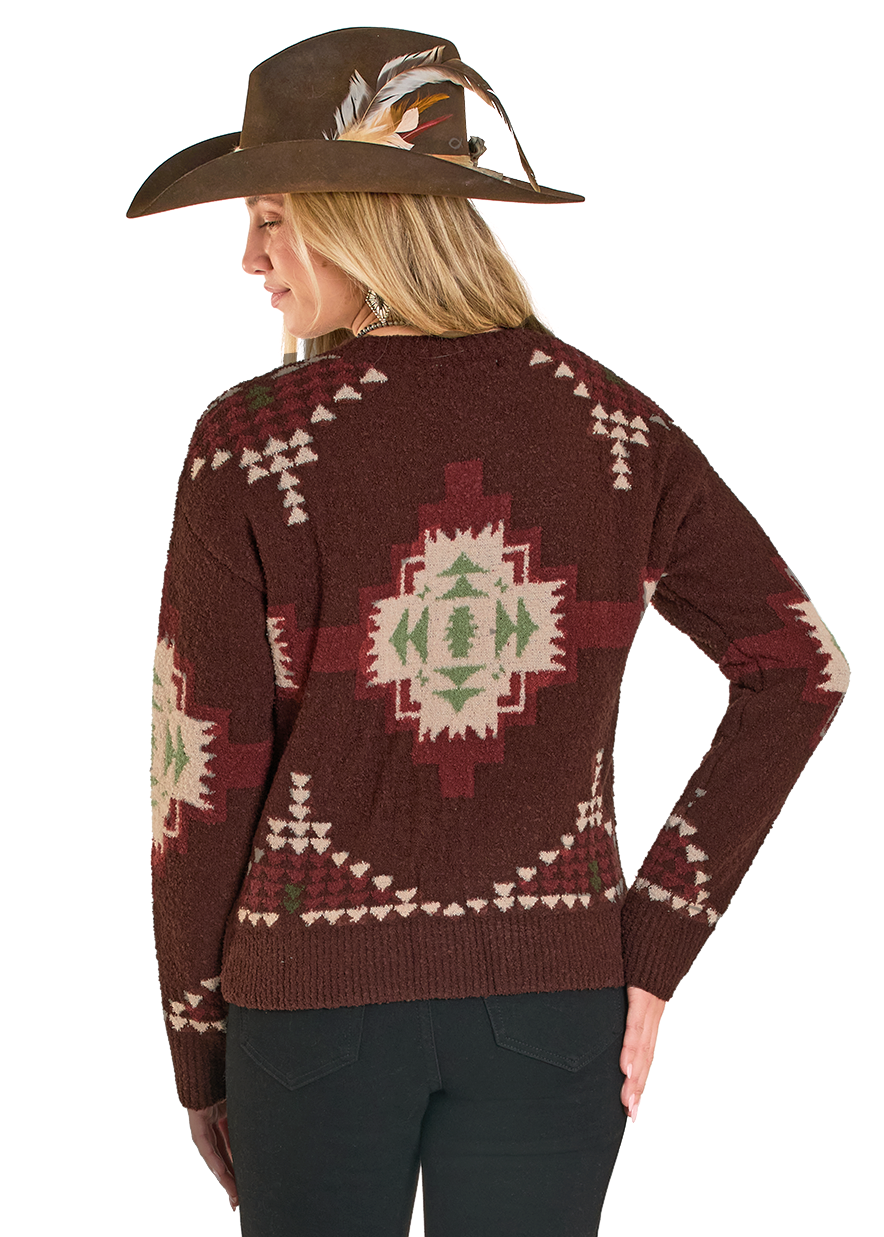 Women's Boucle Aztec Sweater | Panhandle Slim