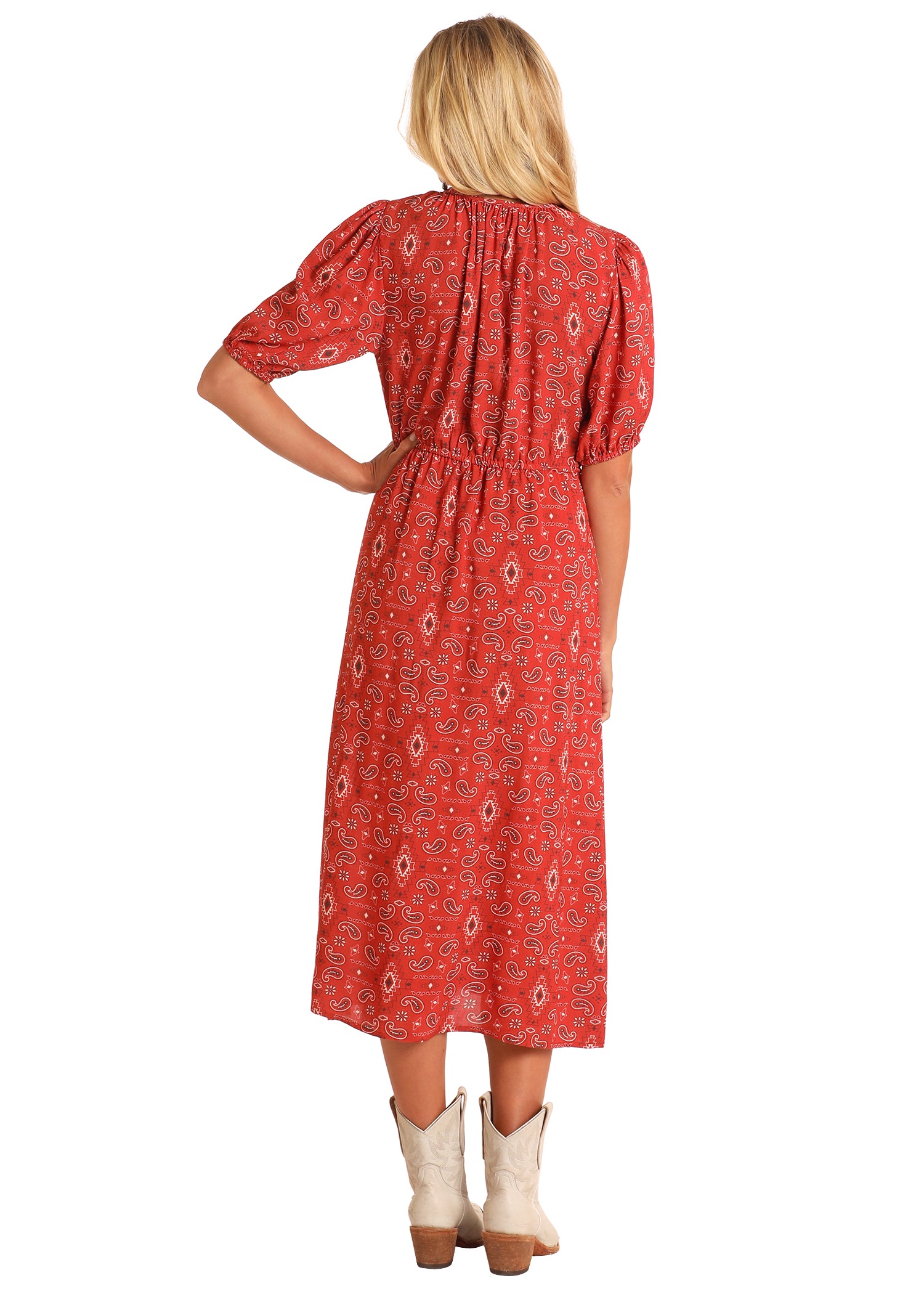 red bandana dress Women's Bandana Peasant Top Midi Dress XL