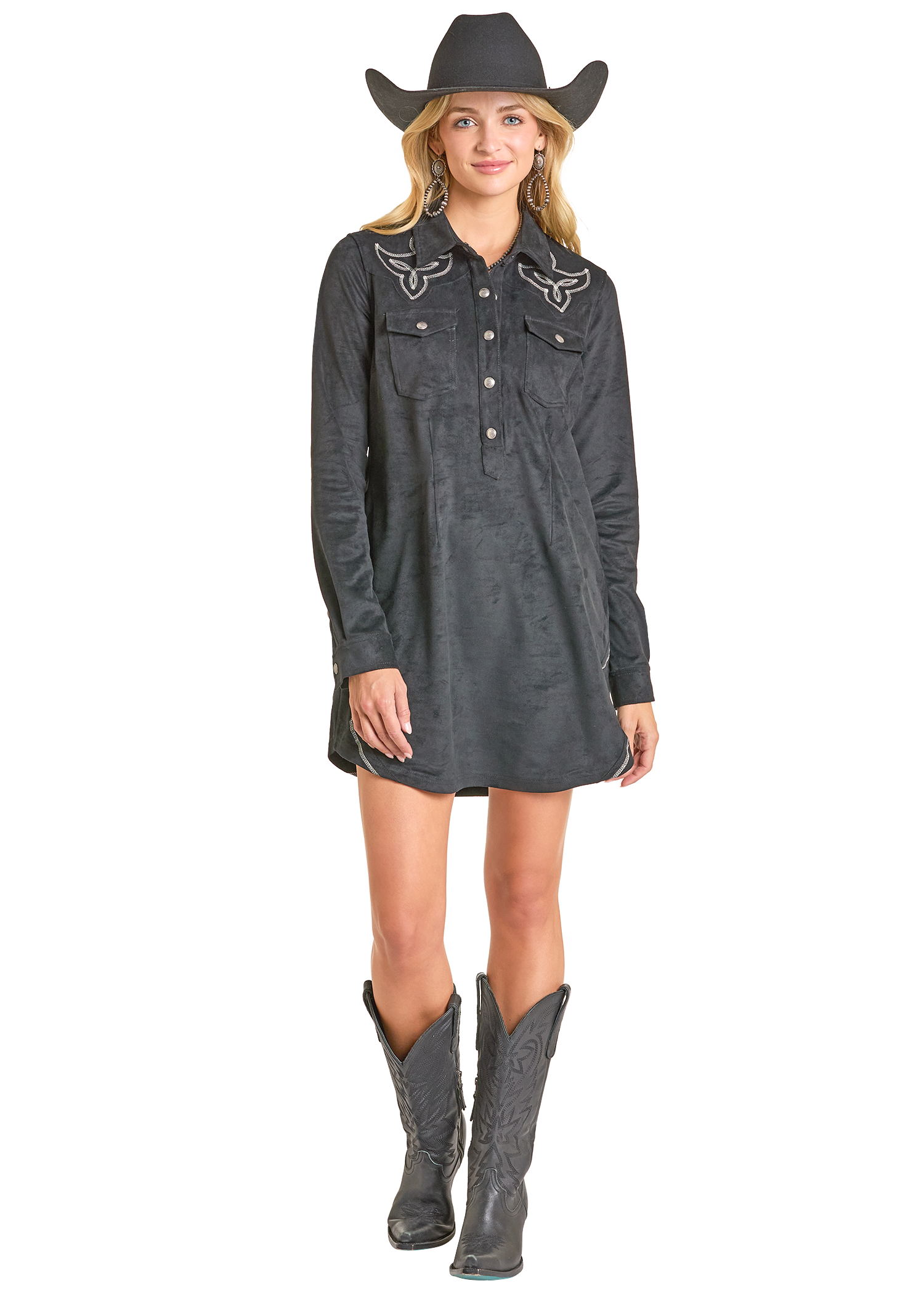henley shirt dress Emma, Popover Henley Maxi Dress, White