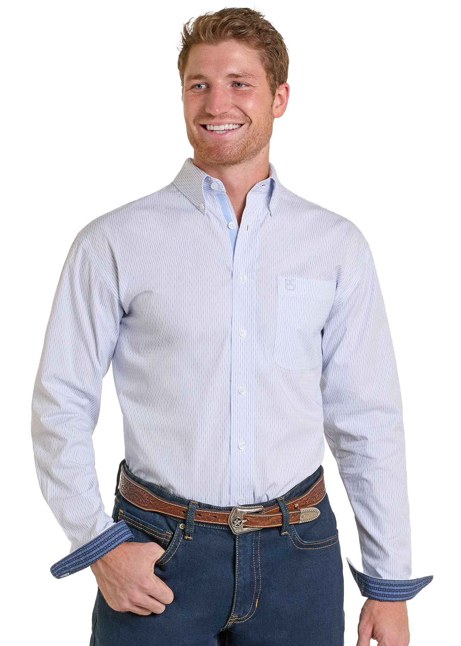 Men's Rough Stock Dobby Long Sleeve Button Shirt | Panhandle Slim