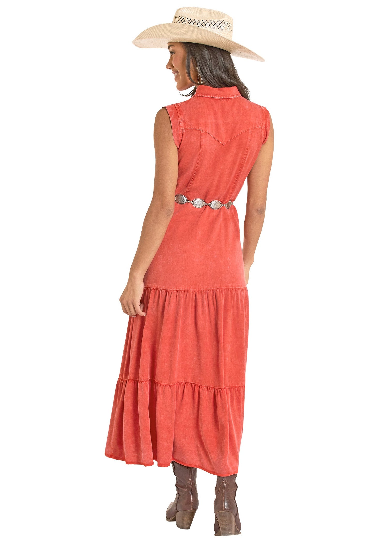 Panhandle Women's Rust Sleeveless Dress, S Panhandle Women's Rust Sleeveless Dress, S