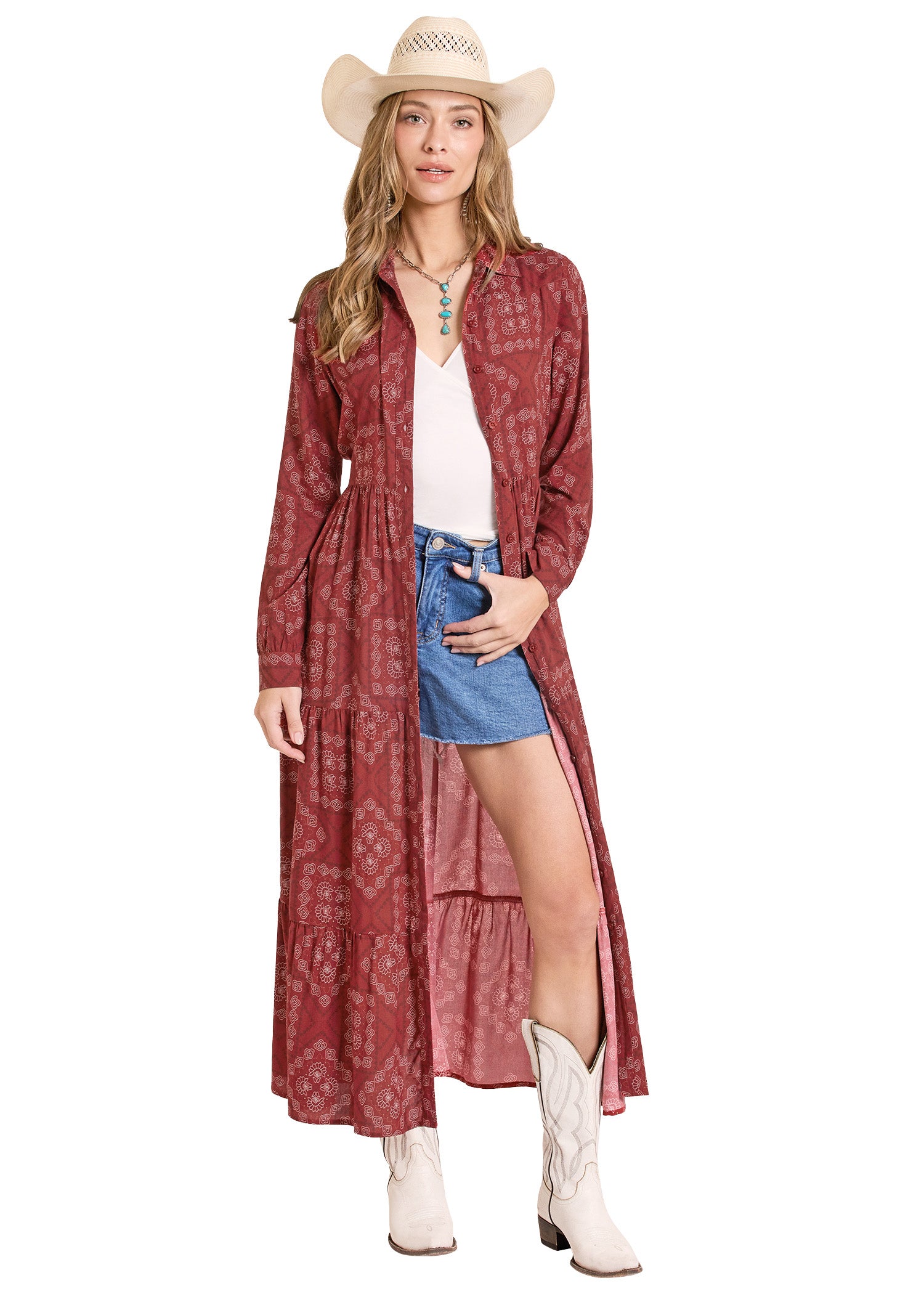 Women's Bandana Duster Maxi Dress XS Women's Bandana Duster Maxi Dress XS