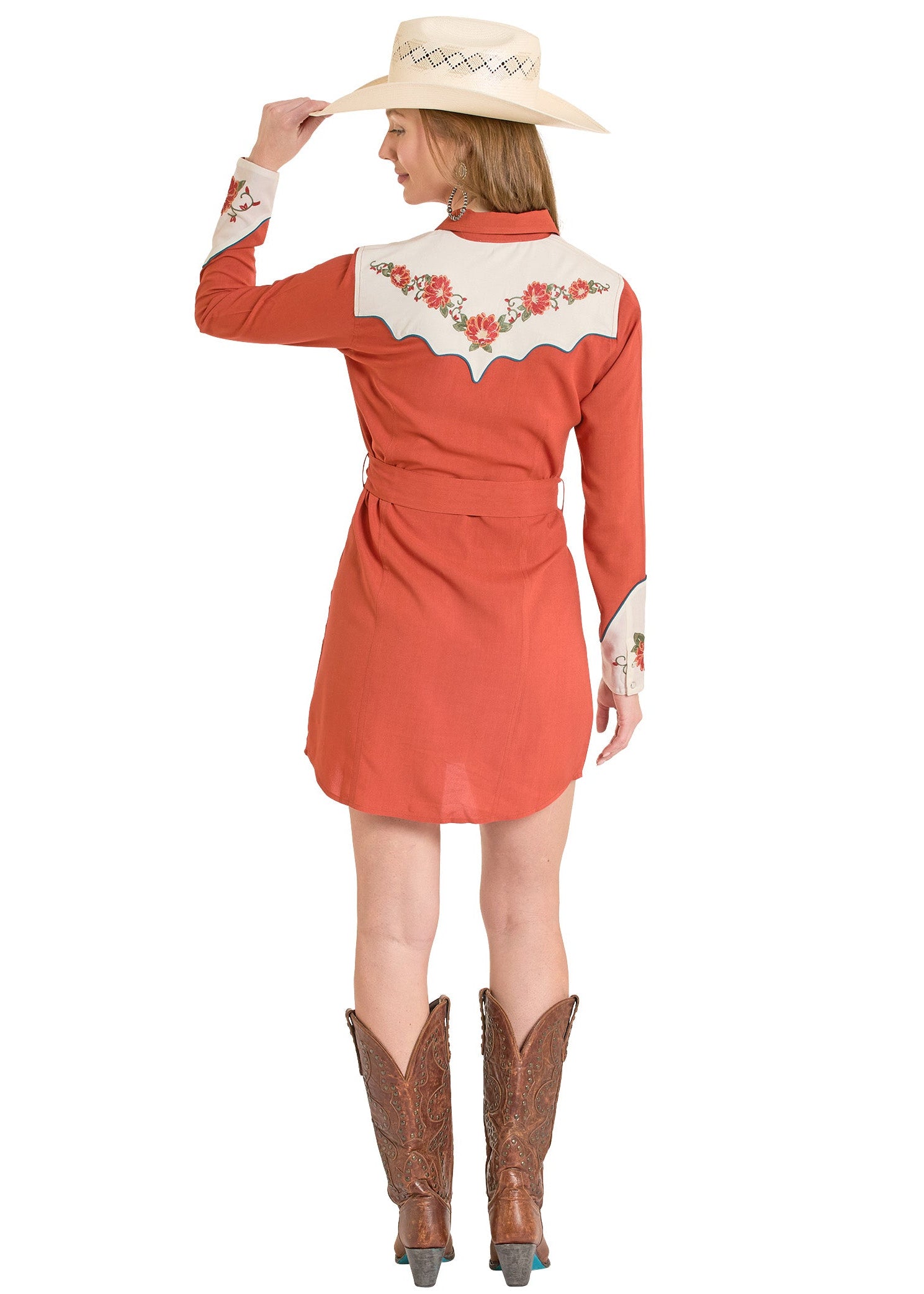 Women's Retro Embroidered Shirt Dress