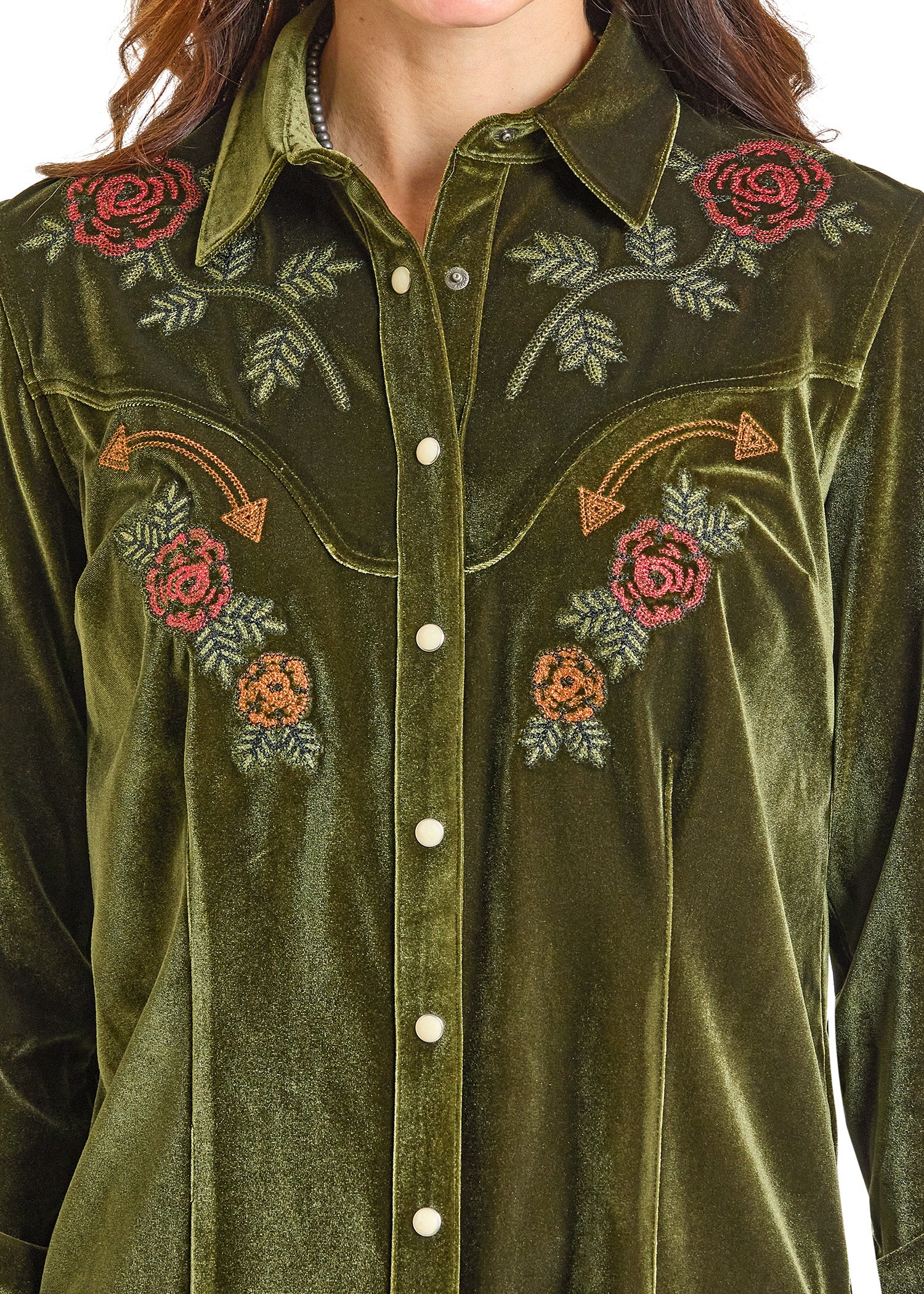 Women's Velvet Long Sleeve Snap Shirt | Panhandle Slim