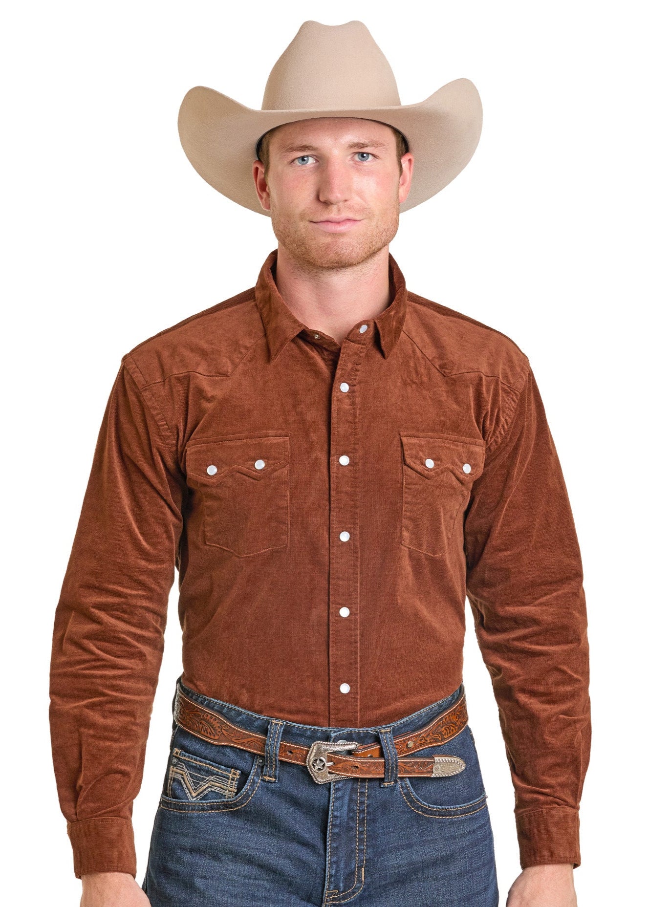 Men's Modern Vintage Corduroy Long Sleeve Snap Shirt | Panhandle Slim