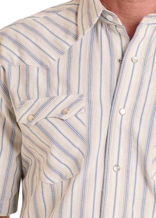 Close up of men's pearl snap