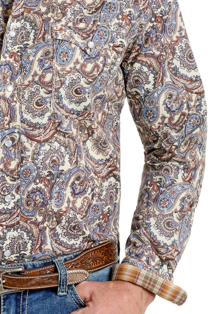 Rough Stock Multi Paisley Long Sleeve Button Down Shirt