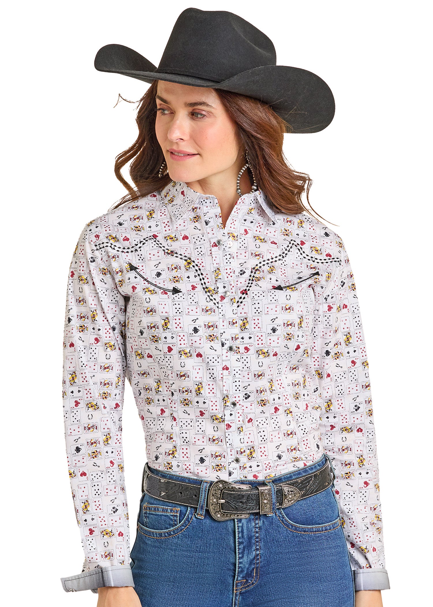 Women's Rough Stock Texas Hold 'em Long Sleeve Snap Shirt