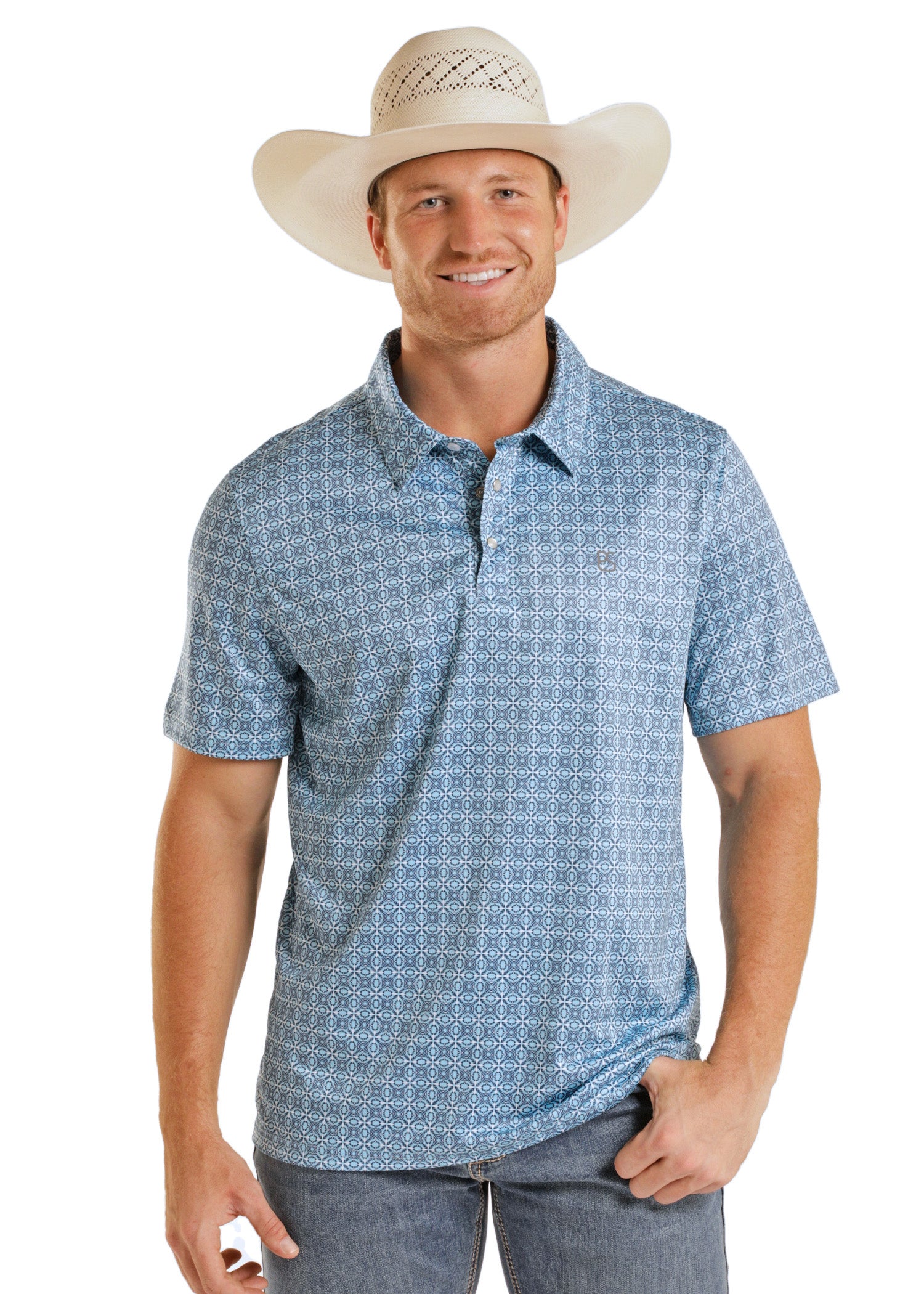Men's Aztec Ripple Performance Polo | Panhandle Slim
